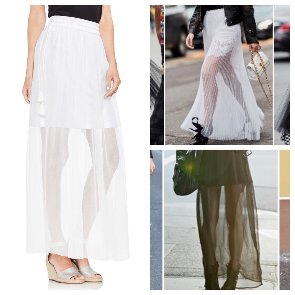 NWT Sheer Overlay Maxi White